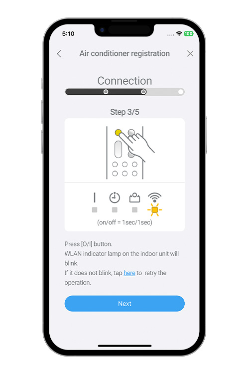 Press the WPS button on the WLAN router that you are connecting to. Refer to the operating manual of the WLAN router for the location of the button and how to press it.