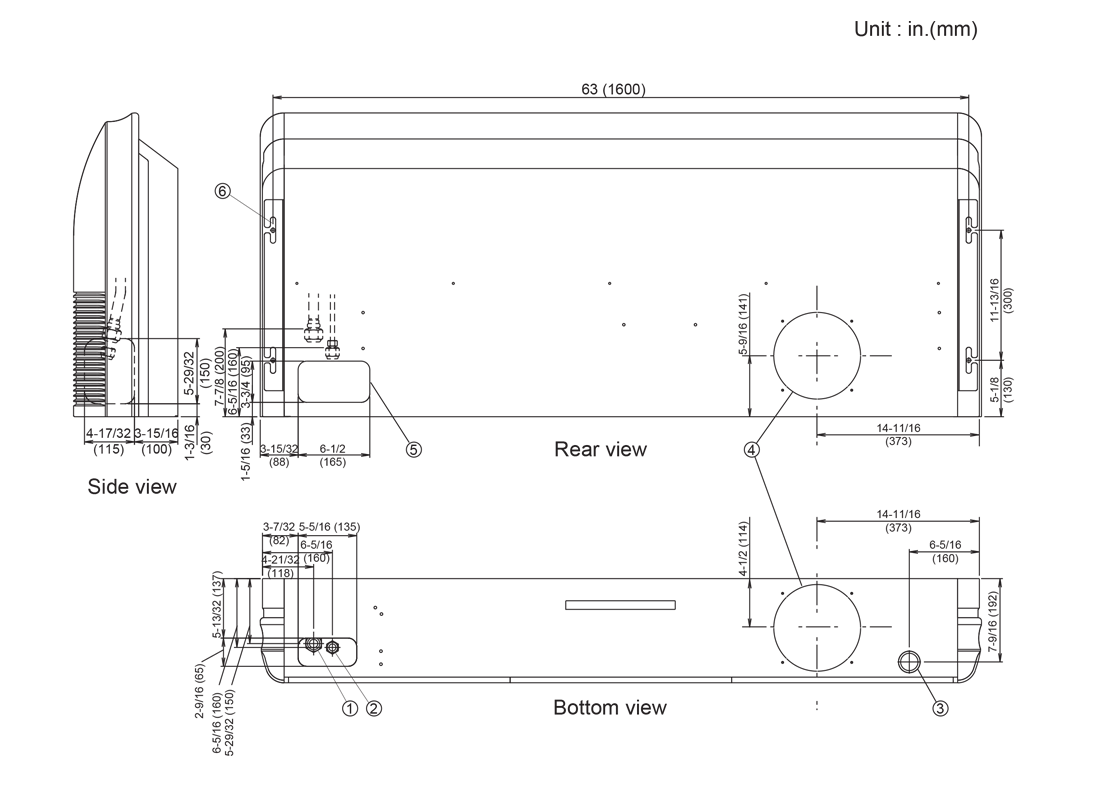 Indoor Units: Dimensions